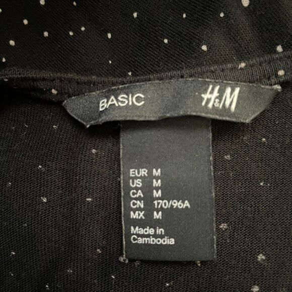 H&M Black & Pink Polka Dot Maxi Dress Size M - Picture 6 of 7